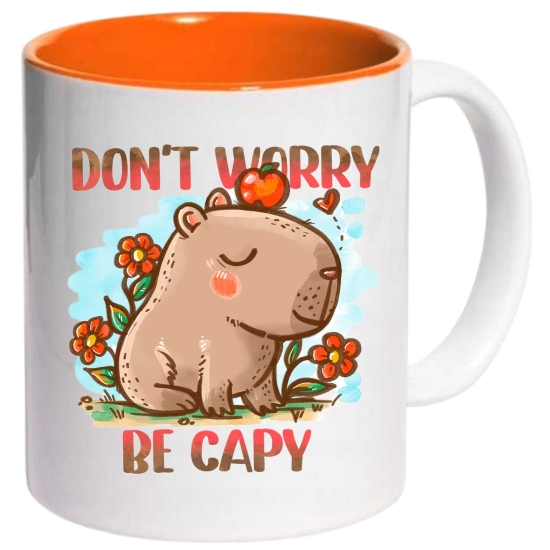 Foto kubek ze zdjęciem wnętrze POMARAŃCZOWE personalizowany Napis Logo Grafika pudełko GRATIS